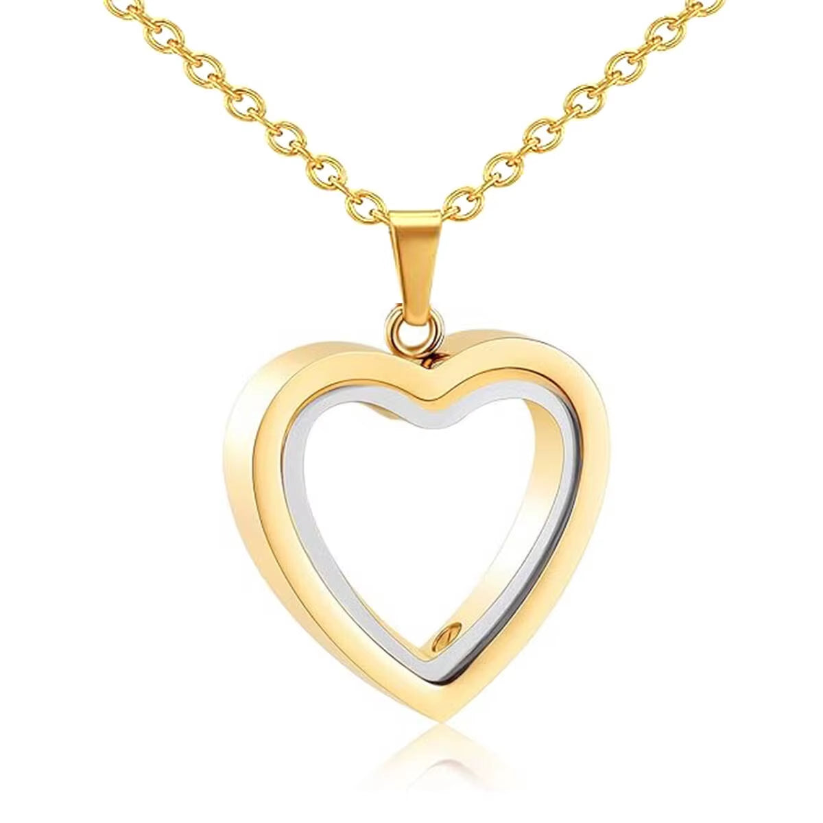 Stainless Steel Heart Glass Cremation Necklace for Ashes Love Memorial Lockets Keepsake Urn Pendants Jewelry for Women Men