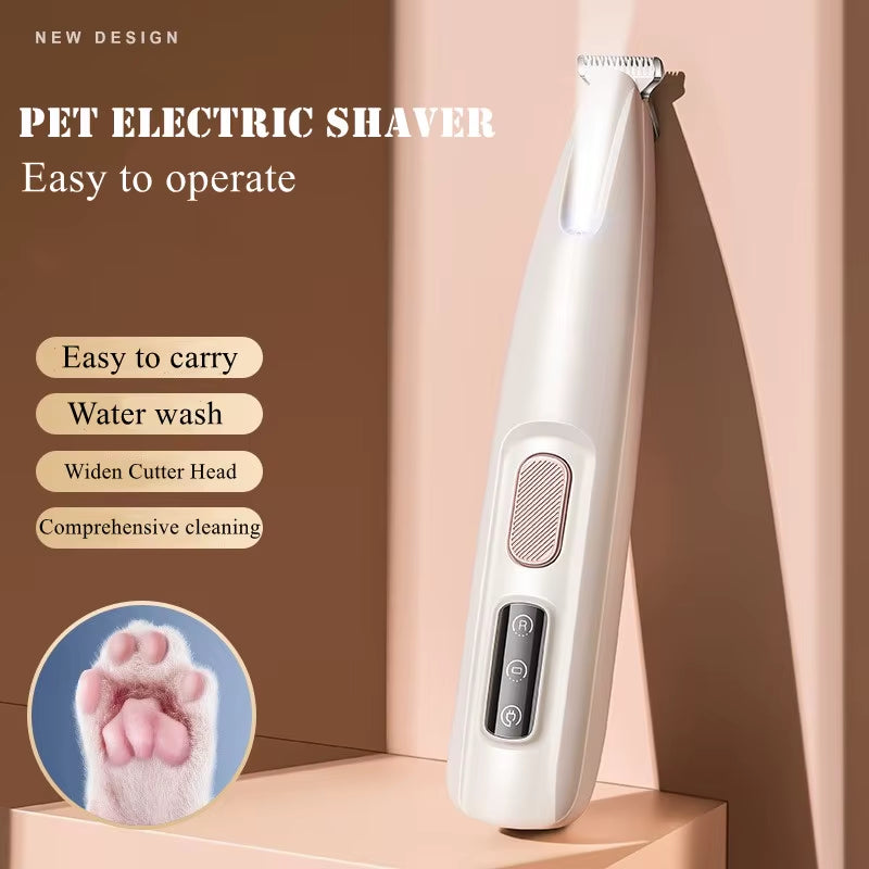 Pet Grooming Equipment Puppy Hairdressing Blades Cat Paw Electric Shaver Dog Trimmer Clipper Hair Cutting Tool with LED Light